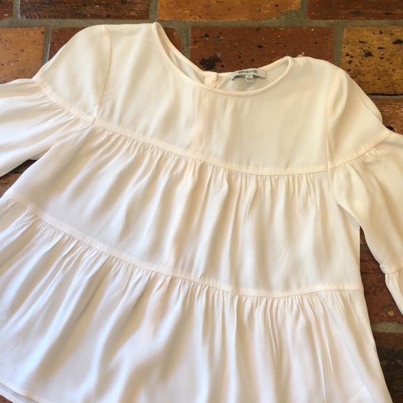 Madewell tiered button back bell sleeve boho top szS - Picture 7 of 14